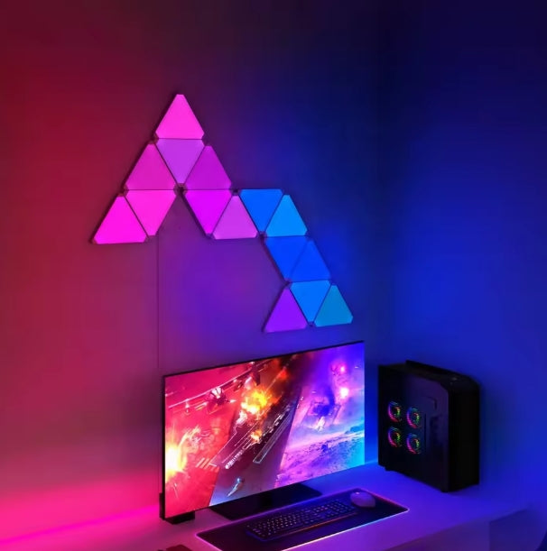StripGlow TriGlow Panels – Smart RGBIC Triangle Wall Lights (Music Sync + App Control)