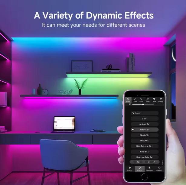 WLED ESP32 LED Strip Controller – WiFi + Music Reactive Lighting